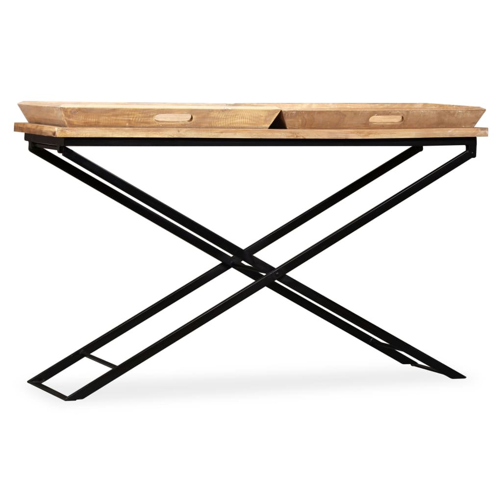 vidaXL Mesa de centro madeira de mangueira maciça 110x55x42 cm