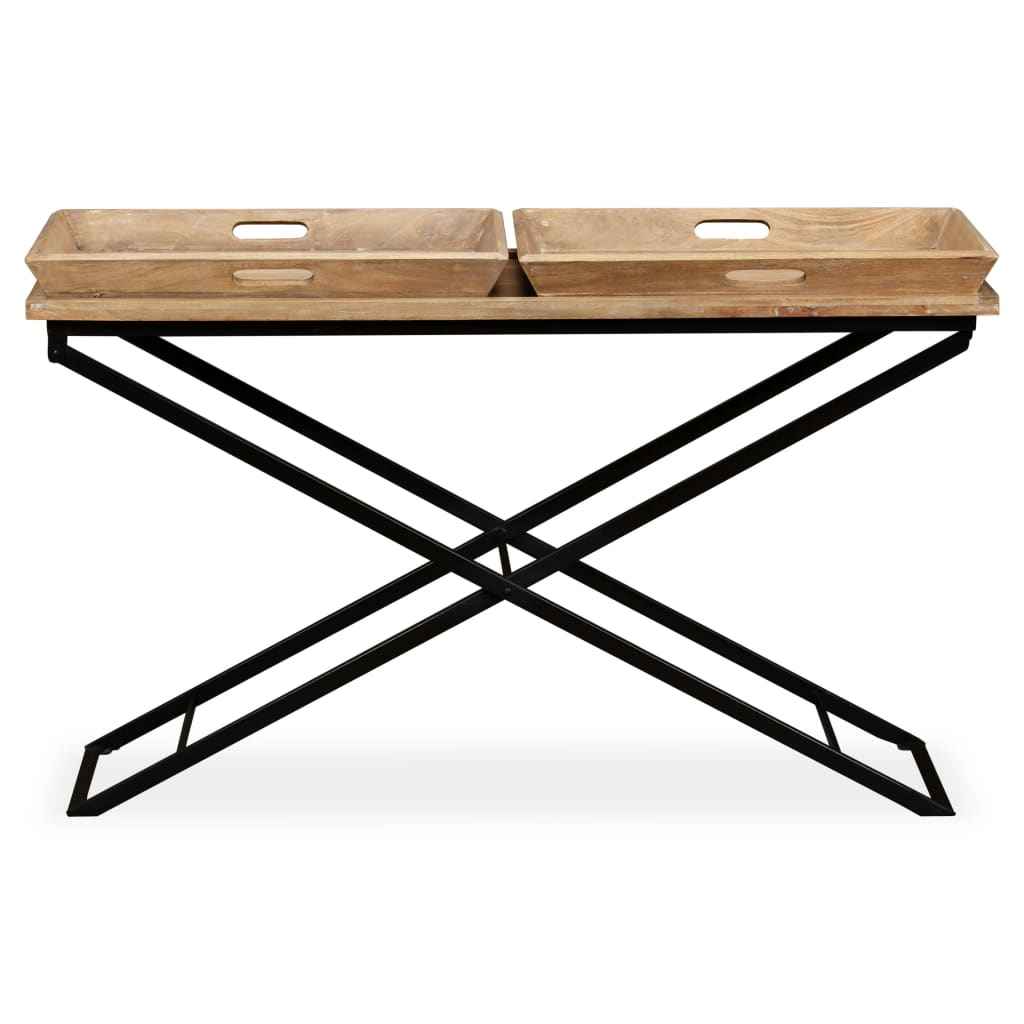vidaXL Mesa de centro madeira de mangueira maciça 110x55x42 cm