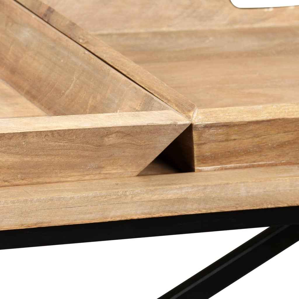 vidaXL Mesa de centro madeira de mangueira maciça 110x55x42 cm