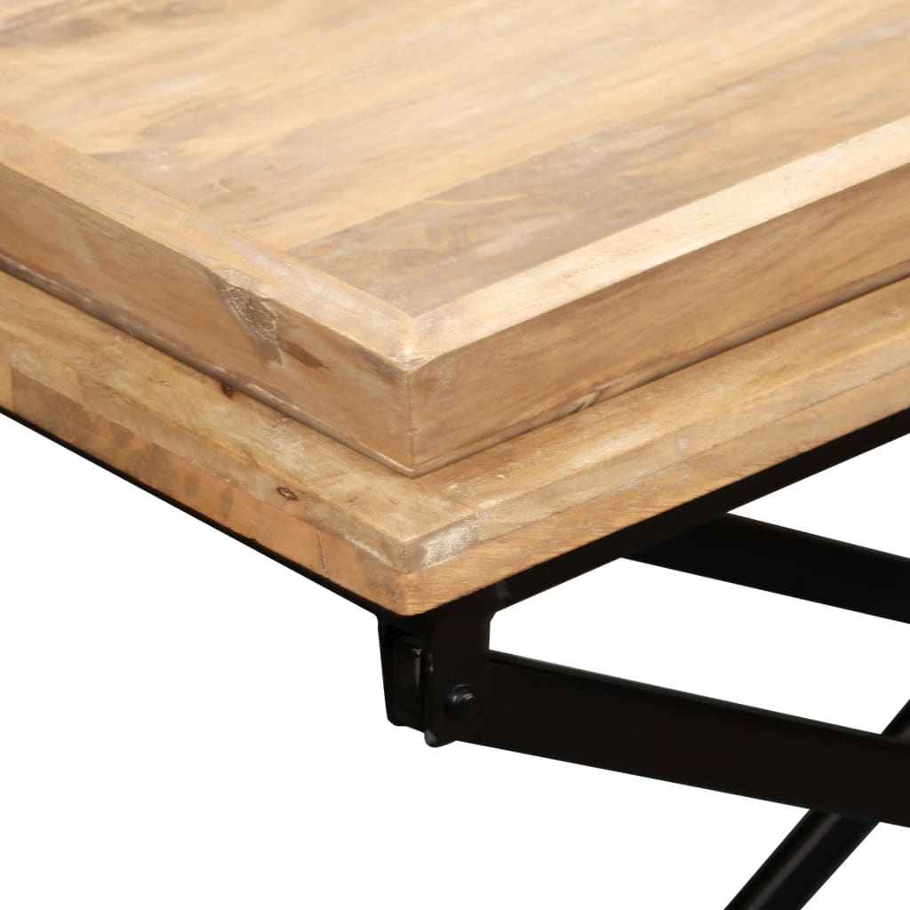 vidaXL Mesa de centro madeira de mangueira maciça 110x55x42 cm