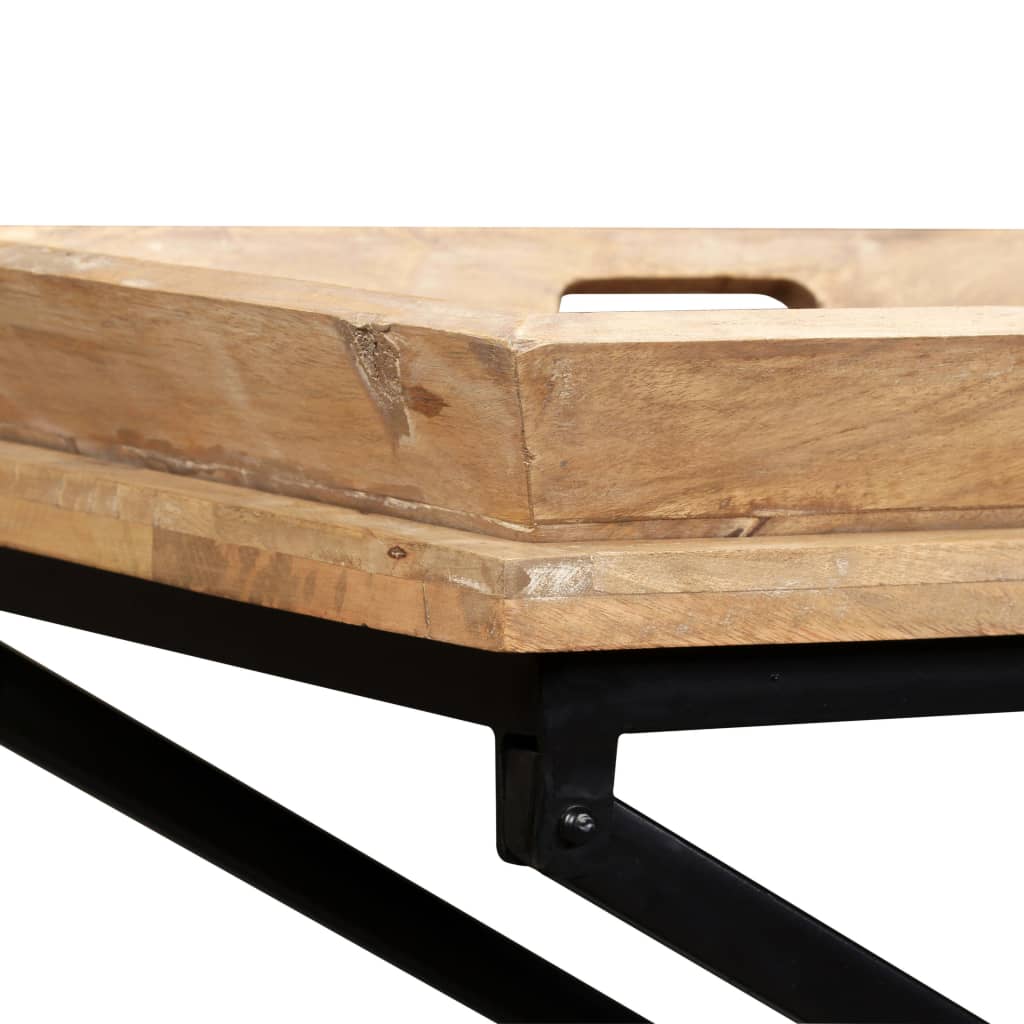 vidaXL Mesa de centro madeira de mangueira maciça 110x55x42 cm