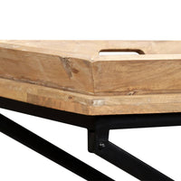 vidaXL Mesa de centro madeira de mangueira maciça 110x55x42 cm
