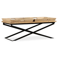 vidaXL Mesa de centro madeira de mangueira maciça 110x55x42 cm
