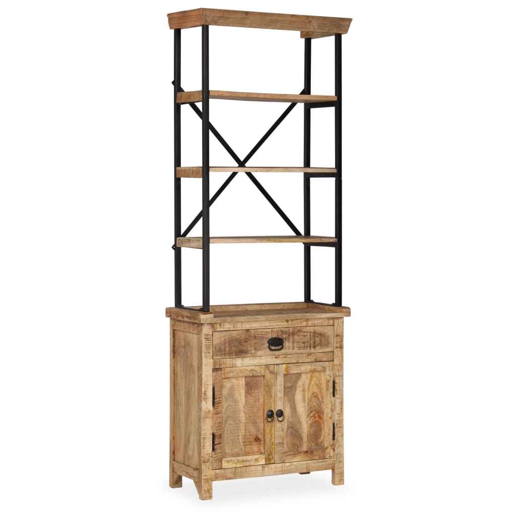 vidaXL Aparador c/ prateleiras madeira de mangueira maciça 65x30x180cm