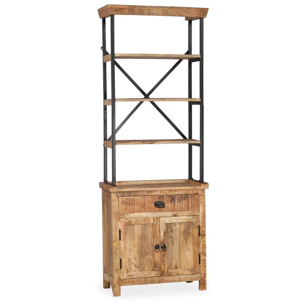 vidaXL Aparador c/ prateleiras madeira de mangueira maciça 65x30x180cm