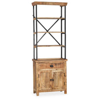 vidaXL Aparador c/ prateleiras madeira de mangueira maciça 65x30x180cm