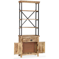vidaXL Aparador c/ prateleiras madeira de mangueira maciça 65x30x180cm
