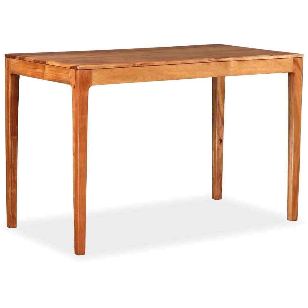 vidaXL Mesa de jantar em madeira maciça 118x60x76 cm