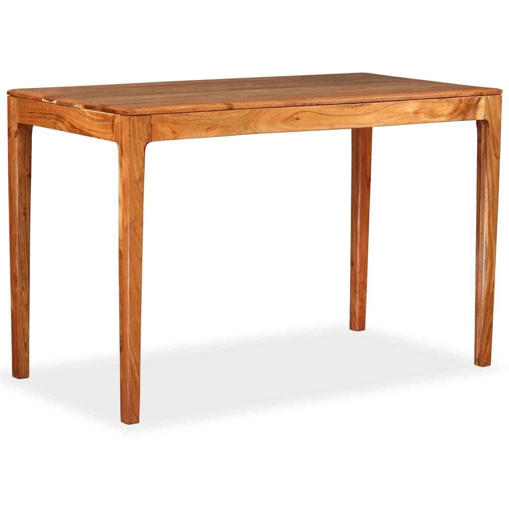 vidaXL Mesa de jantar em madeira maciça 118x60x76 cm