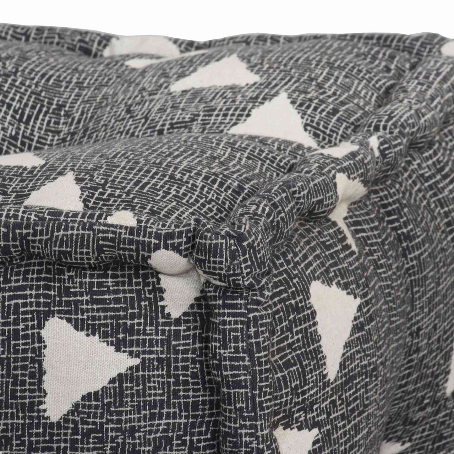 vidaXL Pufes Geométrico Manual Cinza e Branco 40 x 40 x 40 cm tecido