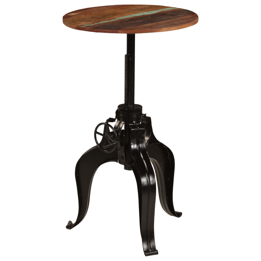 vidaXL Mesa de bar em madeira recuperada maciça 60x(76-110) cm