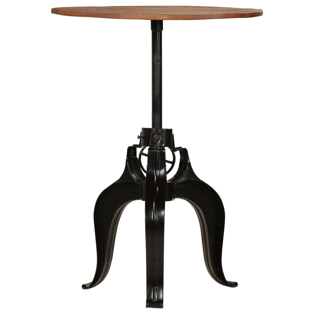 vidaXL Mesa de bar em madeira recuperada maciça 75x(76-110) cm
