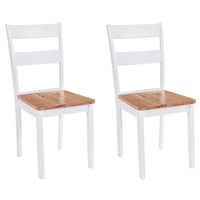 vidaXL Cadeiras de jantar 2 pcs madeira de seringueira maciça branco
