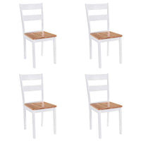 vidaXL Cadeiras de jantar 4 pcs madeira de seringueira maciça branco