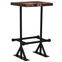 vidaXL Mesa de bar madeira recuperada maciça multicolor 60x60x107 cm