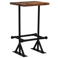 vidaXL Mesa de bar madeira recuperada maciça multicolor 60x60x107 cm