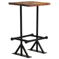 vidaXL Mesa de bar madeira recuperada maciça multicolor 60x60x107 cm