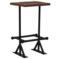 vidaXL Mesa de bar madeira recuperada maciça multicolor 60x60x107 cm