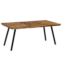 vidaXL Mesa de jantar madeira de teca recuperada e aço 180x90x76 cm