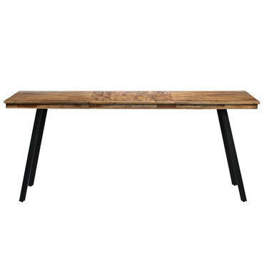vidaXL Mesa de jantar madeira de teca recuperada e aço 180x90x76 cm