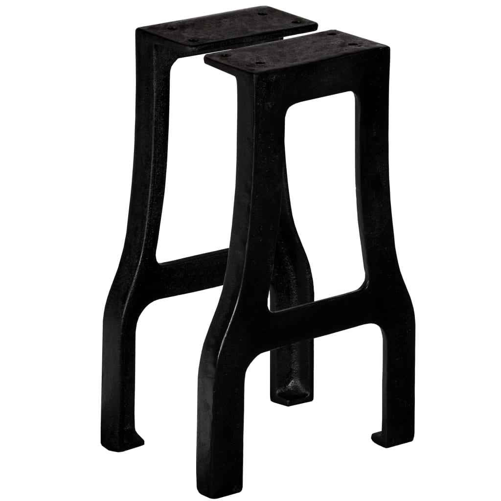 vidaXL Pernas p/ mesa de jantar 2 pcs estrutura em A ferro fundido