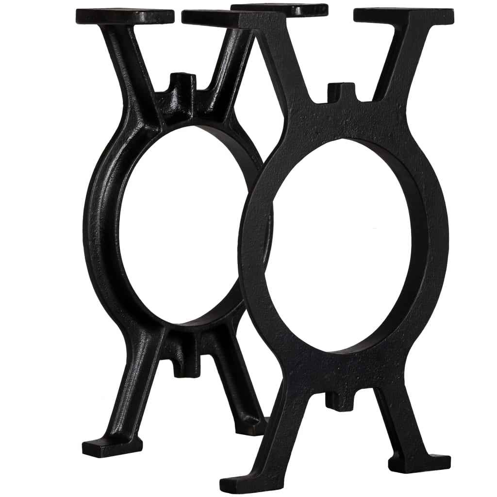 vidaXL Pernas p/ mesa de jantar 2 pcs estrutura em A ferro fundido
