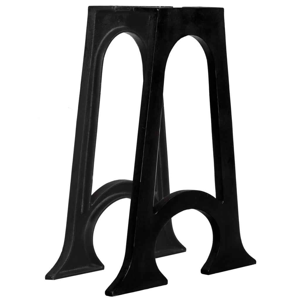 vidaXL Pernas p/ mesa de jantar 2 pcs estrutura em A ferro fundido