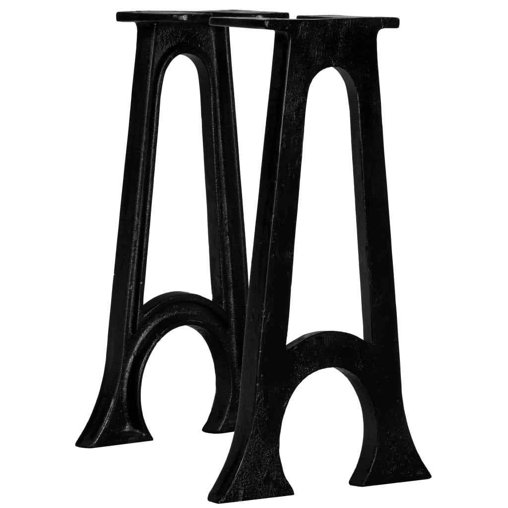 vidaXL Pernas p/ mesa de jantar 2 pcs estrutura em A ferro fundido