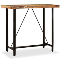 vidaXL Mesa de bar em madeira recuperada maciça 60x60x107 cm