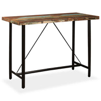 vidaXL Mesa de bar em madeira recuperada maciça 60x60x107 cm