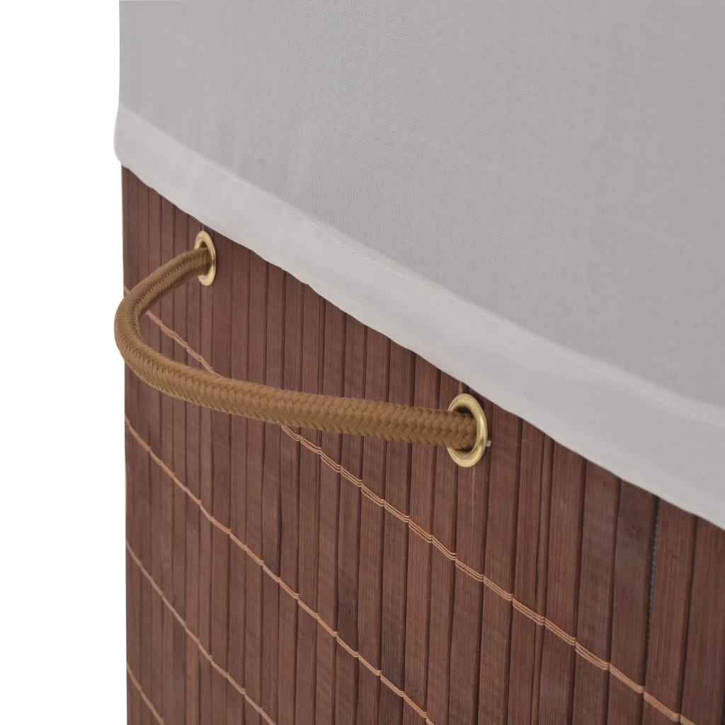 vidaXL Cesto retangular para roupa suja bambu castanho