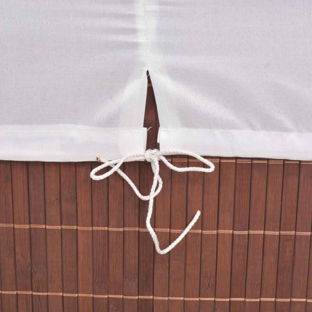 vidaXL Cesto retangular para roupa suja bambu castanho