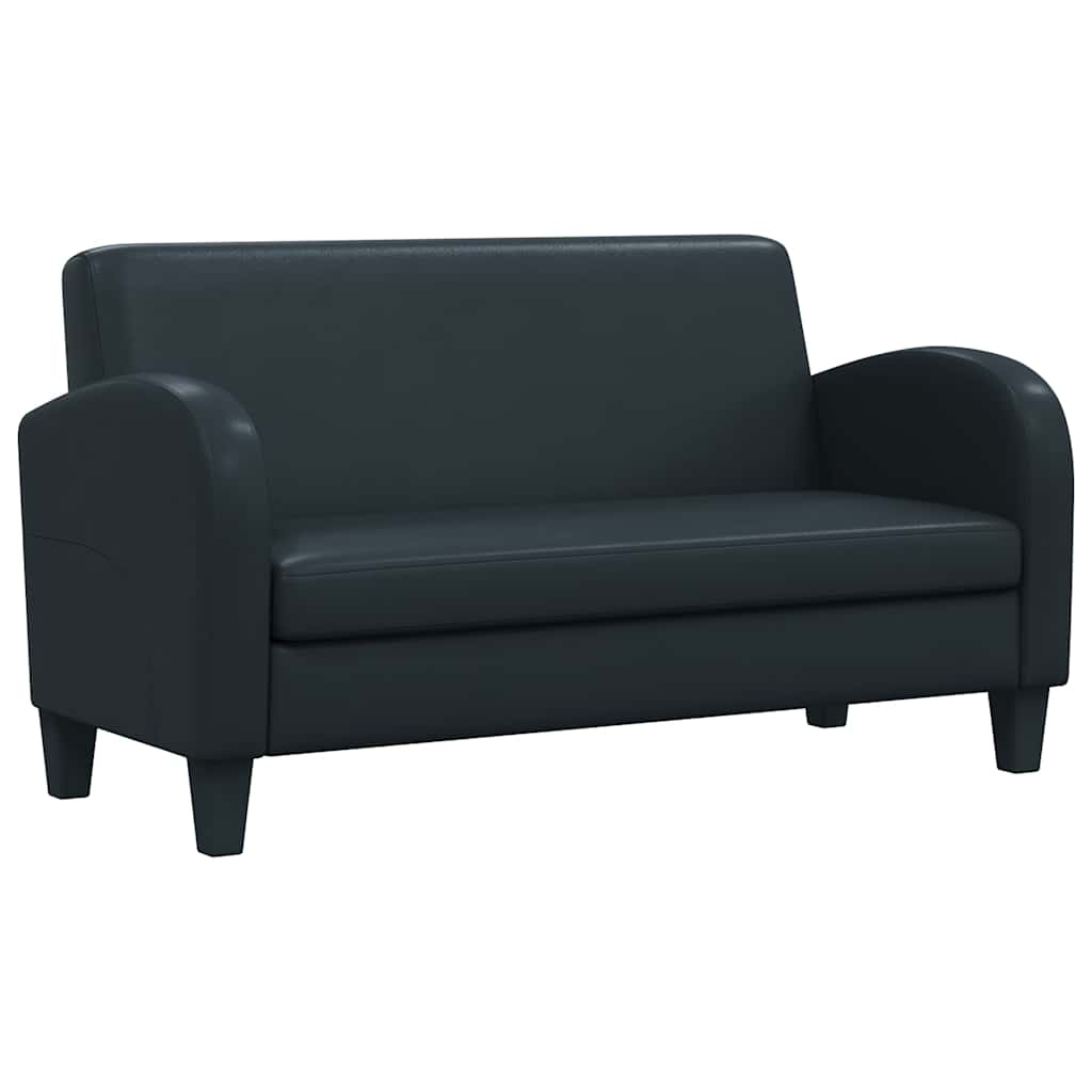 vidaXL Sofá de 2 lugares couro artificial preto