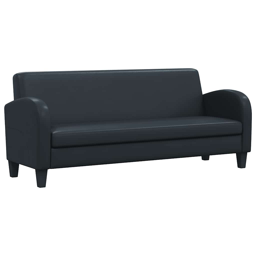 vidaXL Sofá de 2 lugares couro artificial preto