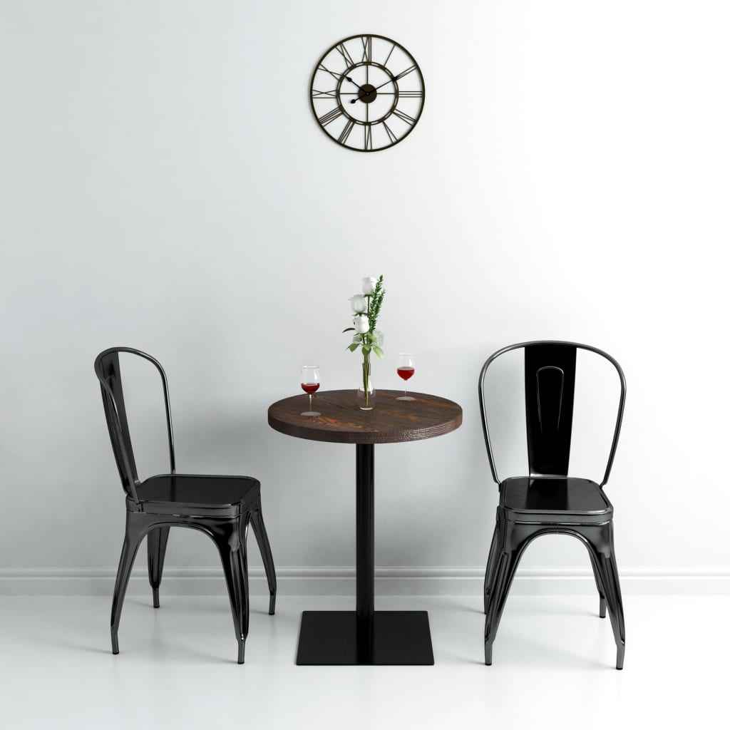 vidaXL Mesa bistrô em MDF e aço redonda 60x75 cm cinzento escuro