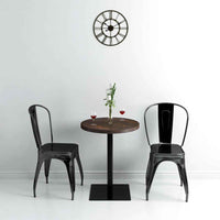 vidaXL Mesa bistrô em MDF e aço redonda 60x75 cm cinzento escuro