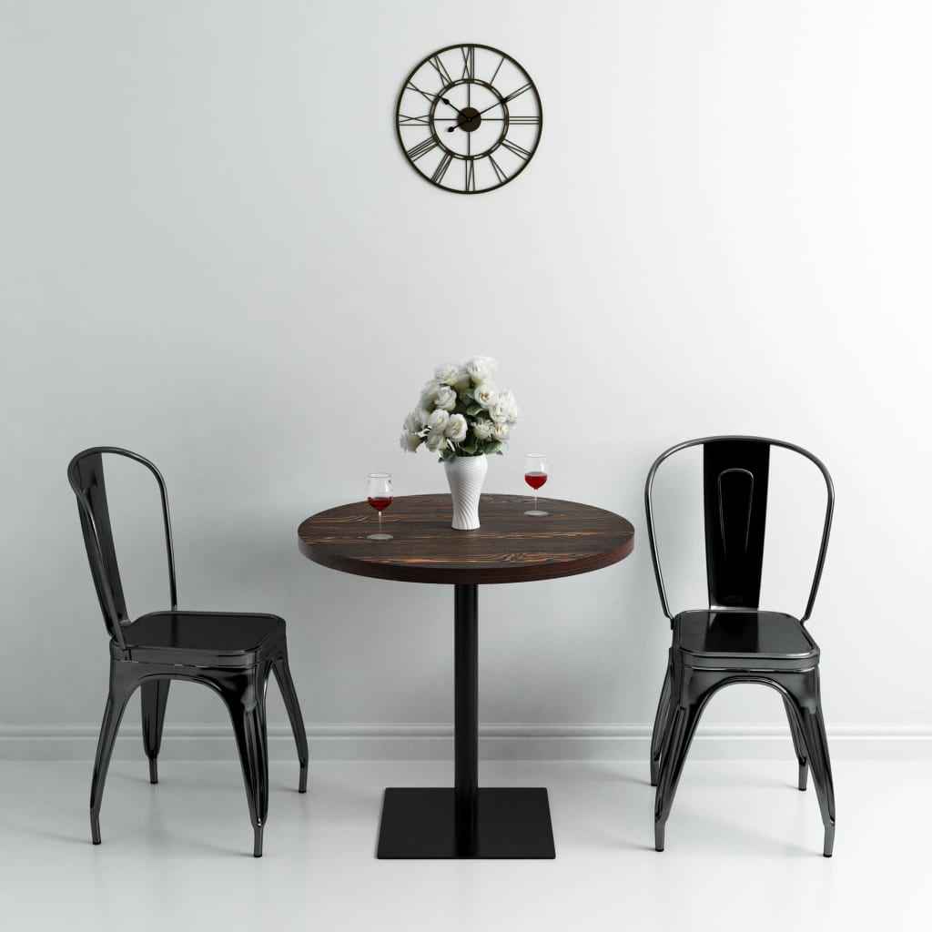 vidaXL Mesa bistrô em MDF e aço redonda 60x75 cm cinzento escuro