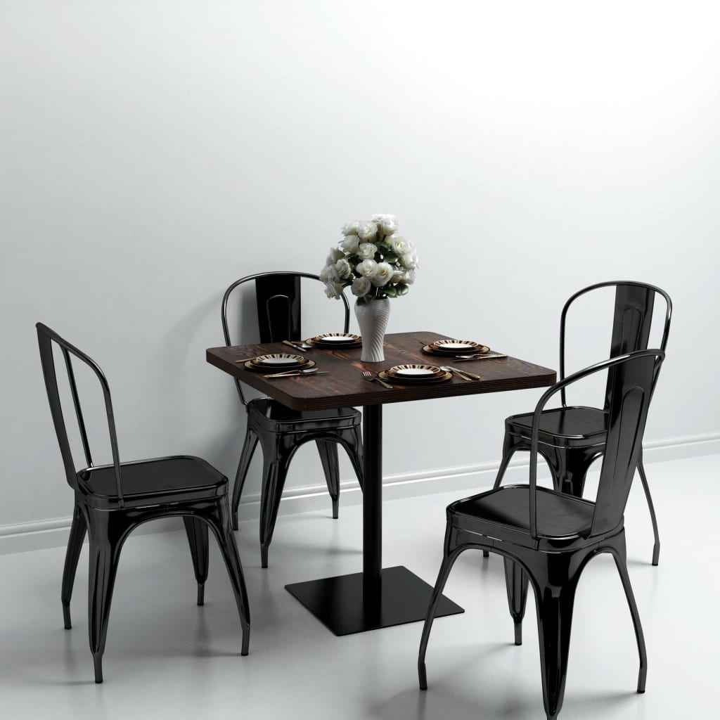 vidaXL Mesa bistrô em MDF e aço redonda 60x75 cm cinzento escuro
