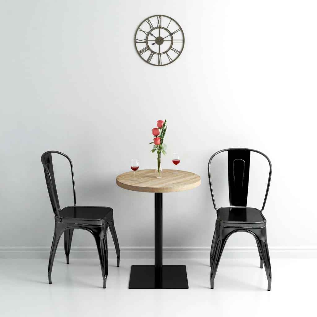 vidaXL Mesa bistrô em MDF e aço redonda 60x75 cm cinzento escuro