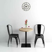 vidaXL Mesa bistrô em MDF e aço redonda 60x75 cm cinzento escuro