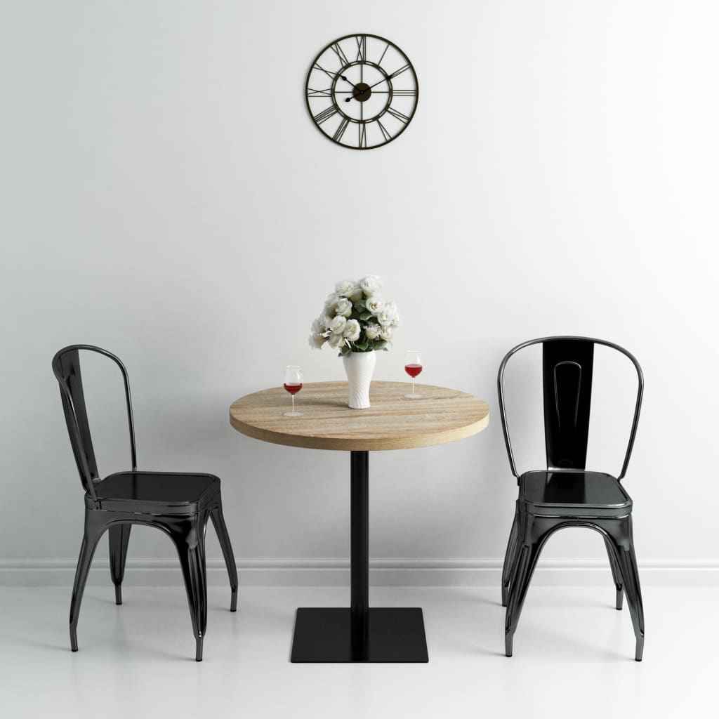 vidaXL Mesa bistrô em MDF e aço redonda 60x75 cm cinzento escuro