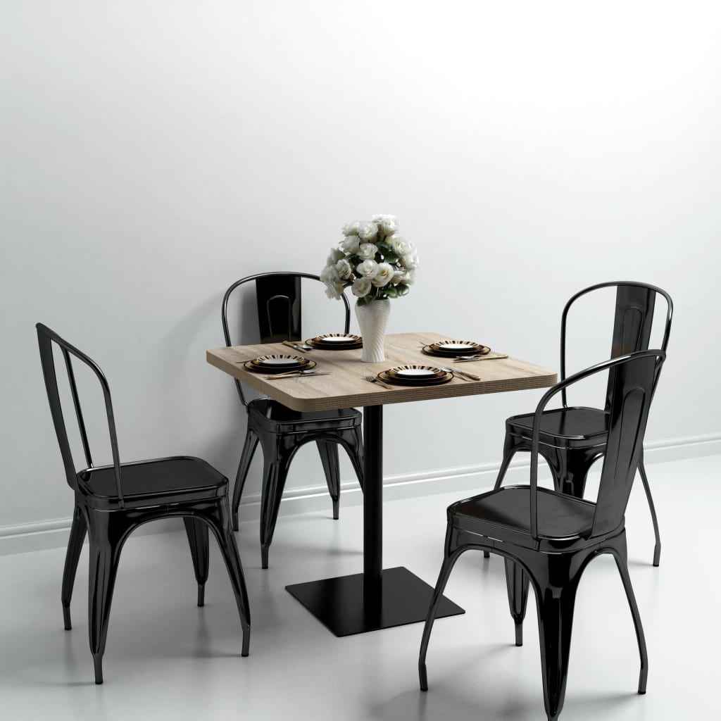 vidaXL Mesa bistrô em MDF e aço redonda 60x75 cm cinzento escuro