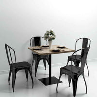 vidaXL Mesa bistrô em MDF e aço redonda 60x75 cm cinzento escuro