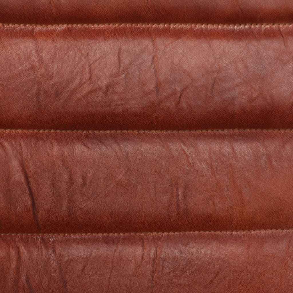 vidaXL Cadeiras de jantar 2 pcs couro genuíno castanho