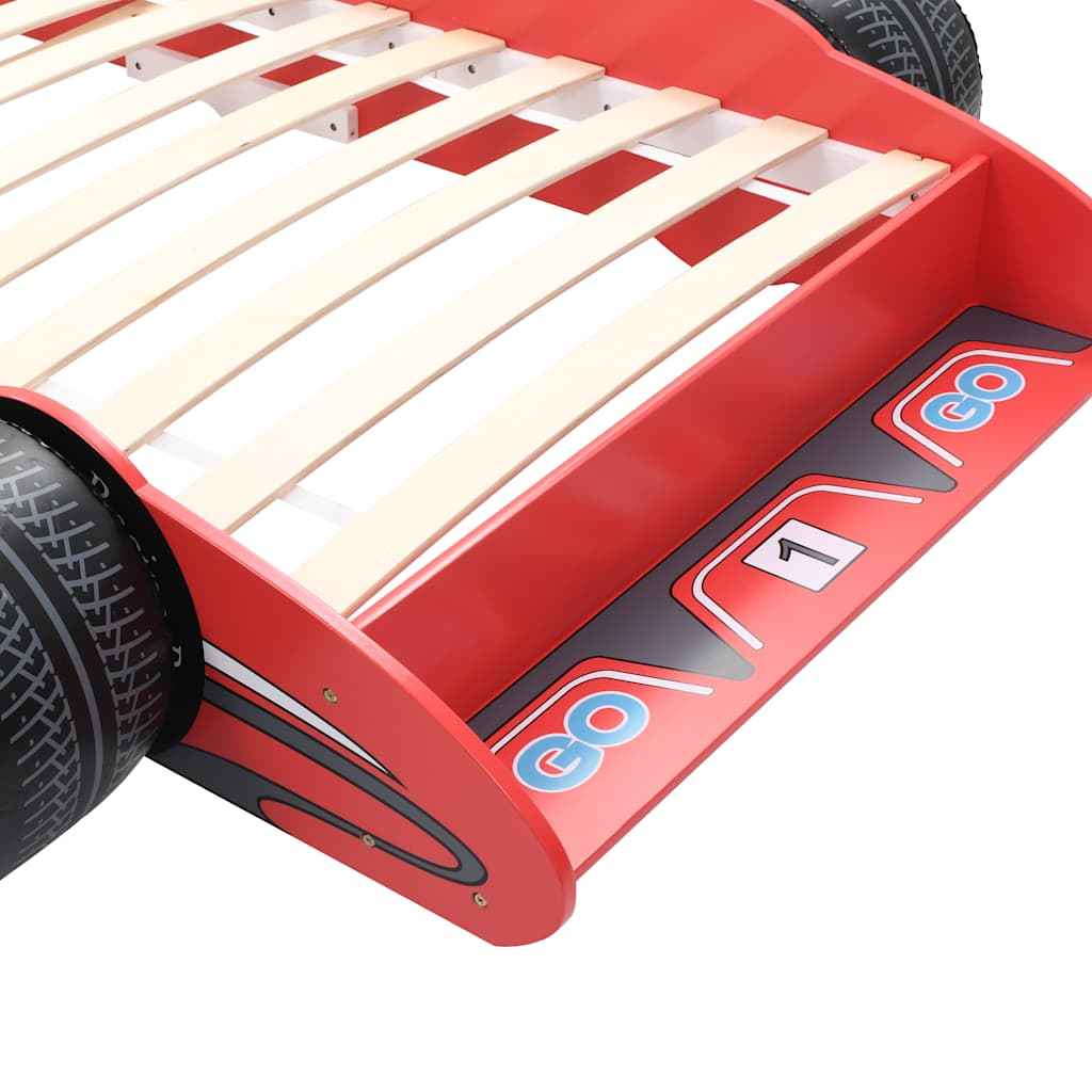 vidaXL Cama carro de corrida para crianças 90x200 cm vermelho