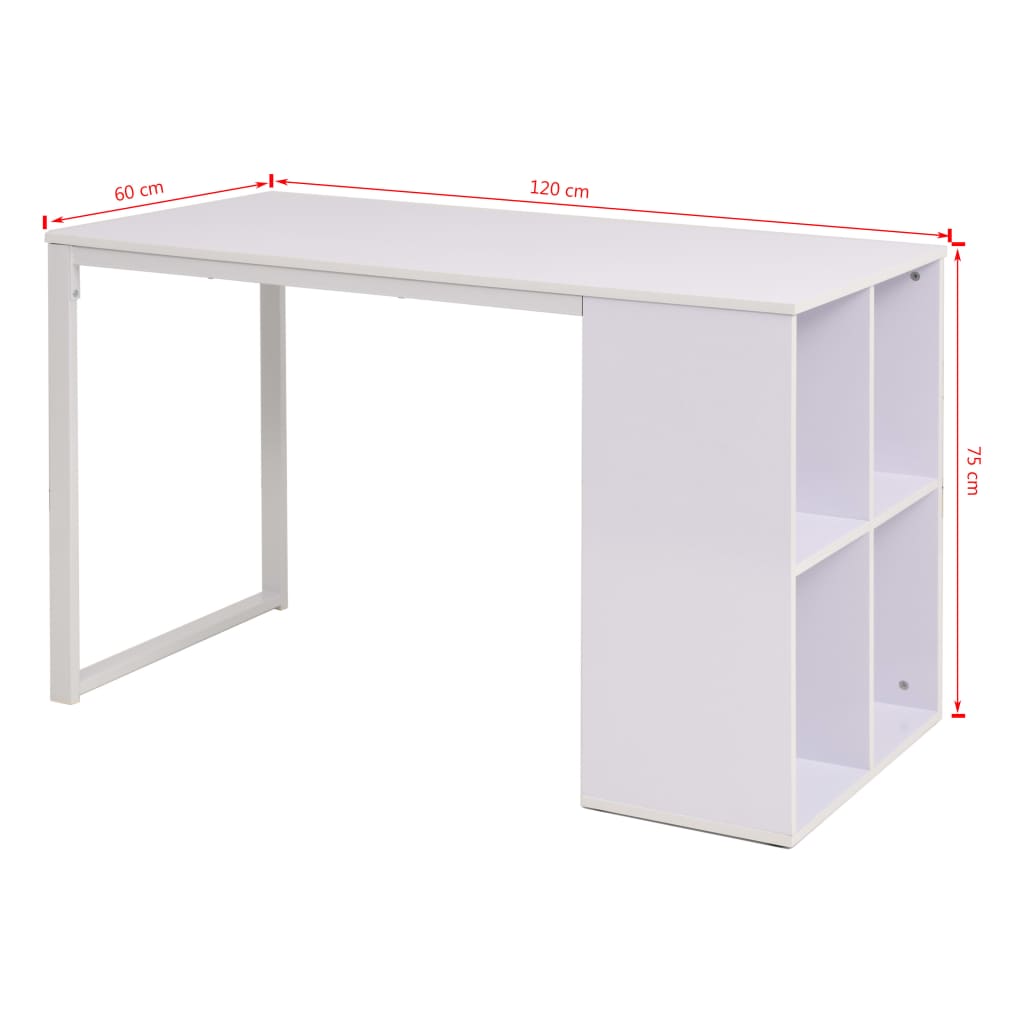 vidaXL Secretária 120x60x75 cm branco