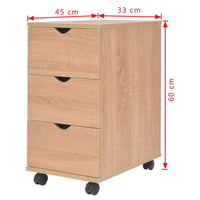 vidaXL Unidade de gavetas 33x45x60 cm preto
