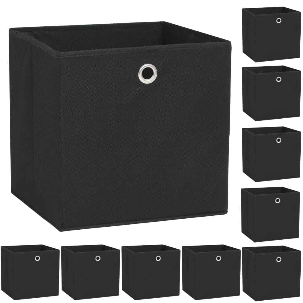 vidaXL Caixas arrumação 4 pcs tecido-não-tecido (TNT) 32x32x32cm preto