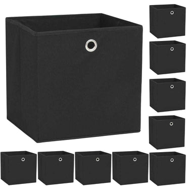 vidaXL Caixas arrumação 4 pcs tecido-não-tecido (TNT) 32x32x32cm preto