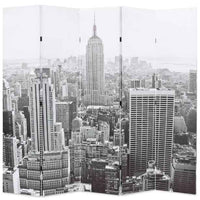 vidaXL Biombo dobrável Nova Iorque de dia 120x170 cm preto e branco